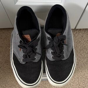 Vans Two-Tone Black and Gray Canvas Low-Top Sneakers